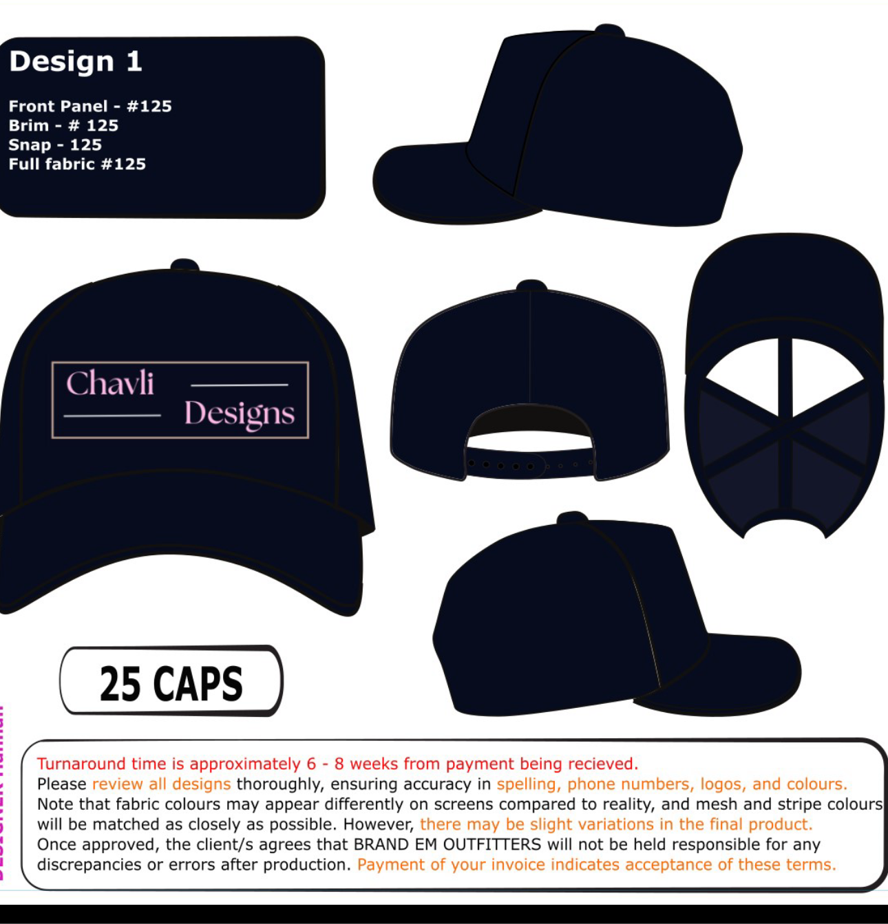 Pre-order:Navy Blue Cap (original design)