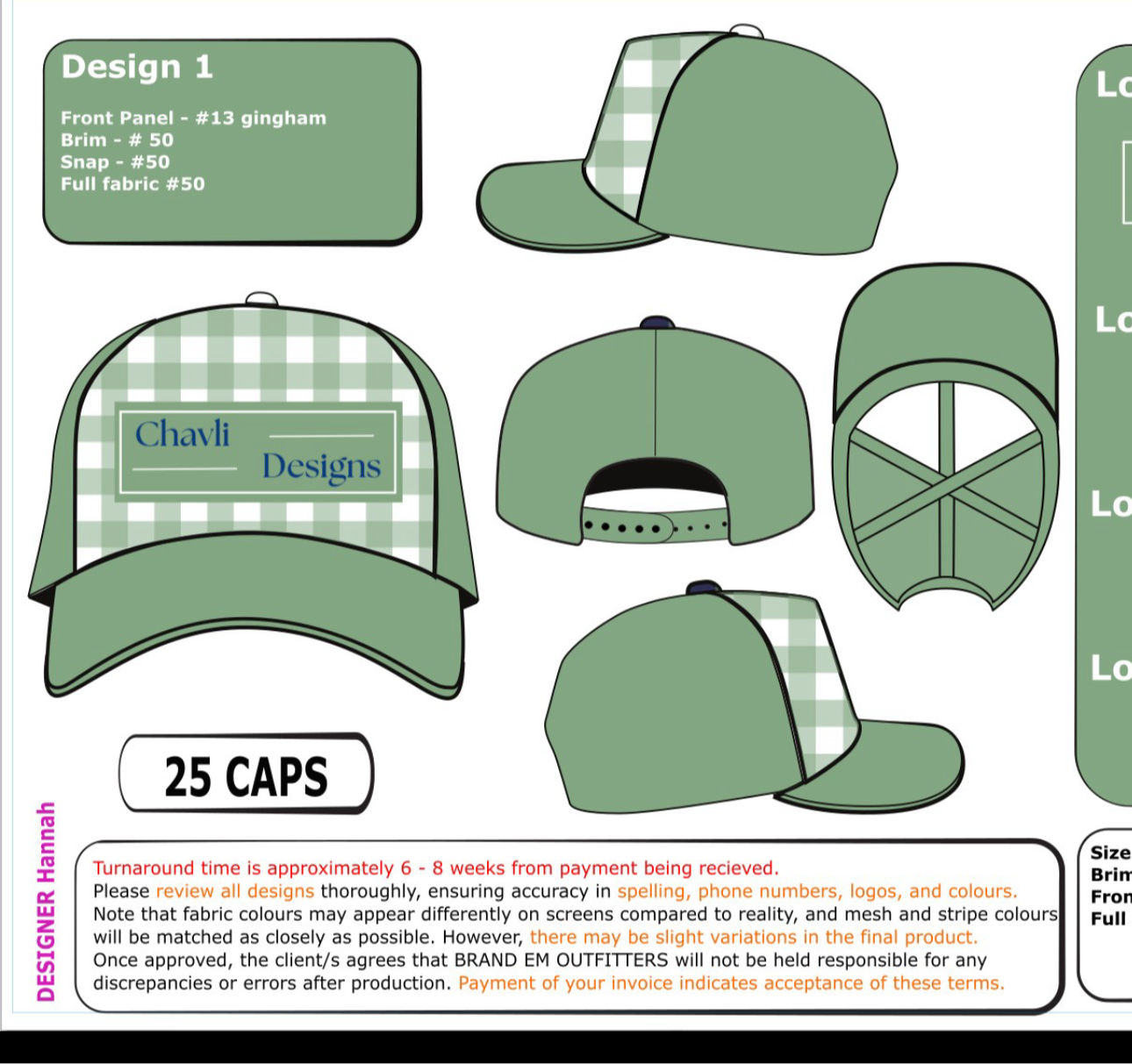 Pre-order: Green Gingham Cap