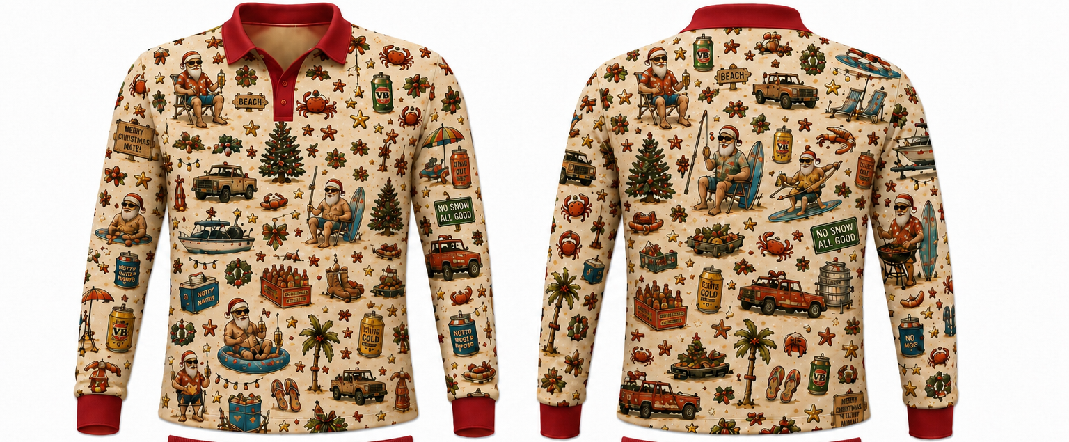 Aussie Bogan Christmas Fishing Shirt-PREORDER