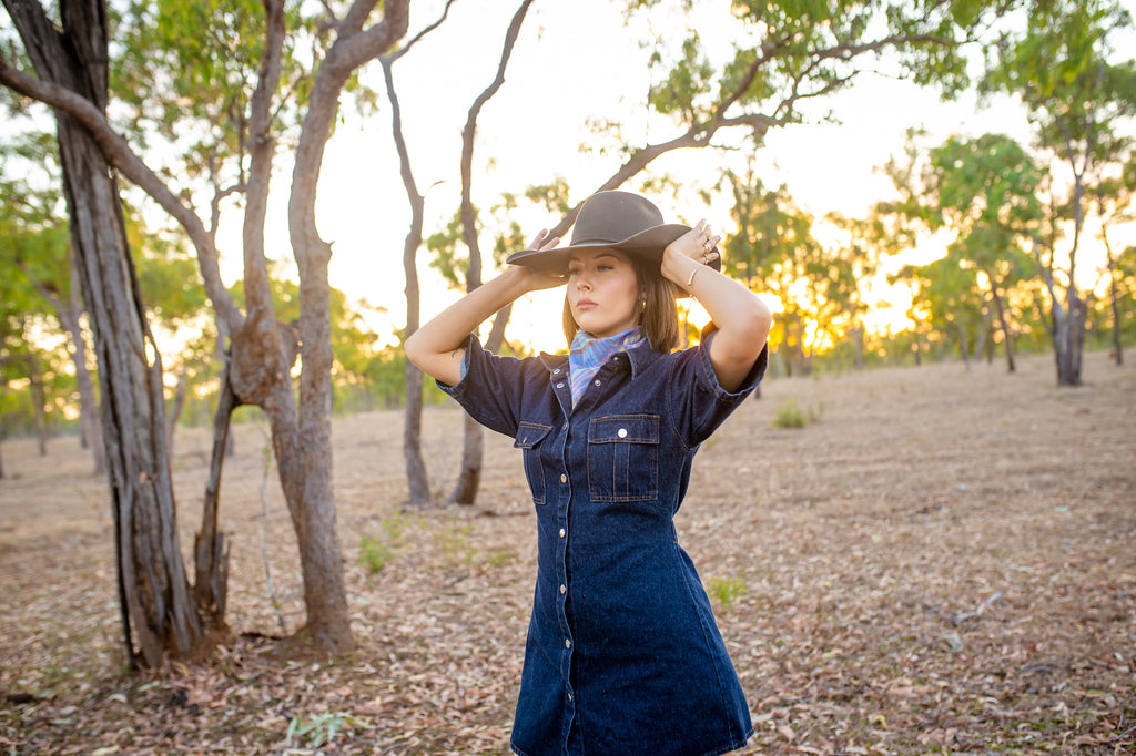 Blue Plaid Neck Scarves