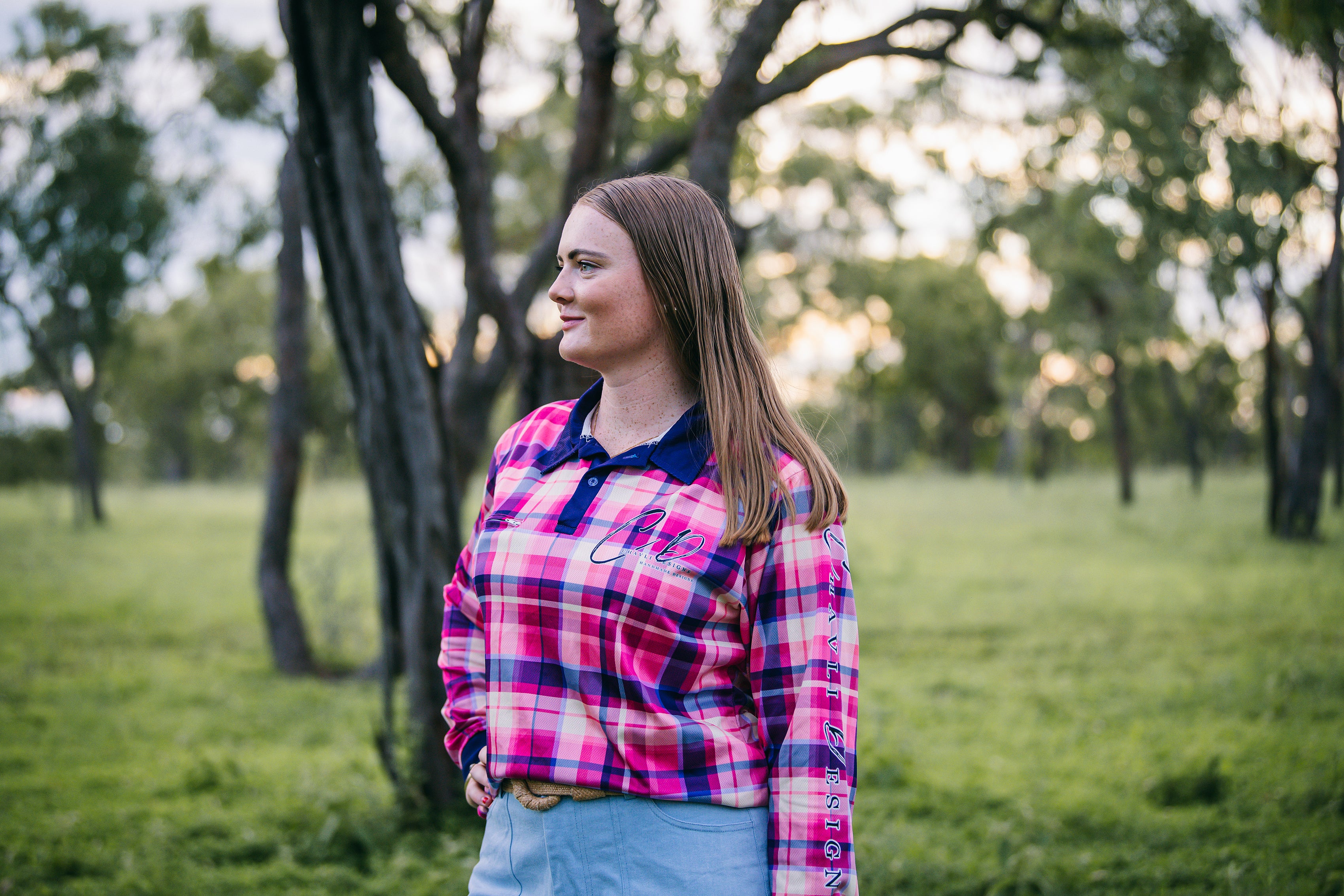 Fishing Shirts : Purple & Orange Check