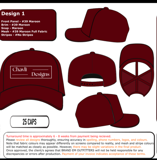 Pre-order: Maroon Flat Brim Cap