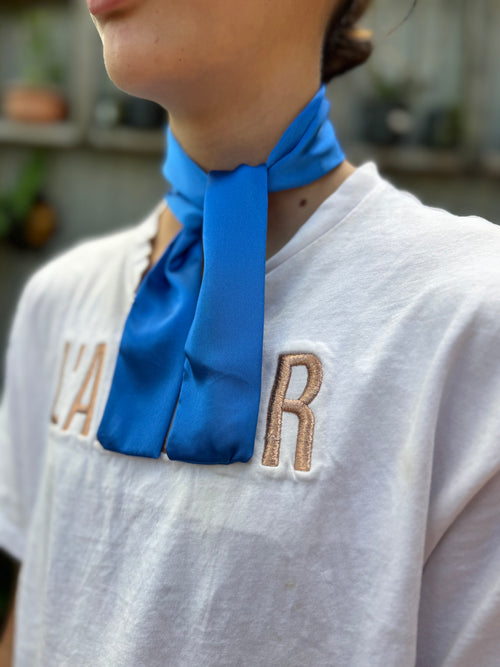 Blue Satin Neck Tie