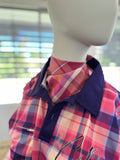 Orange & Pink Plaid Neck Scarves