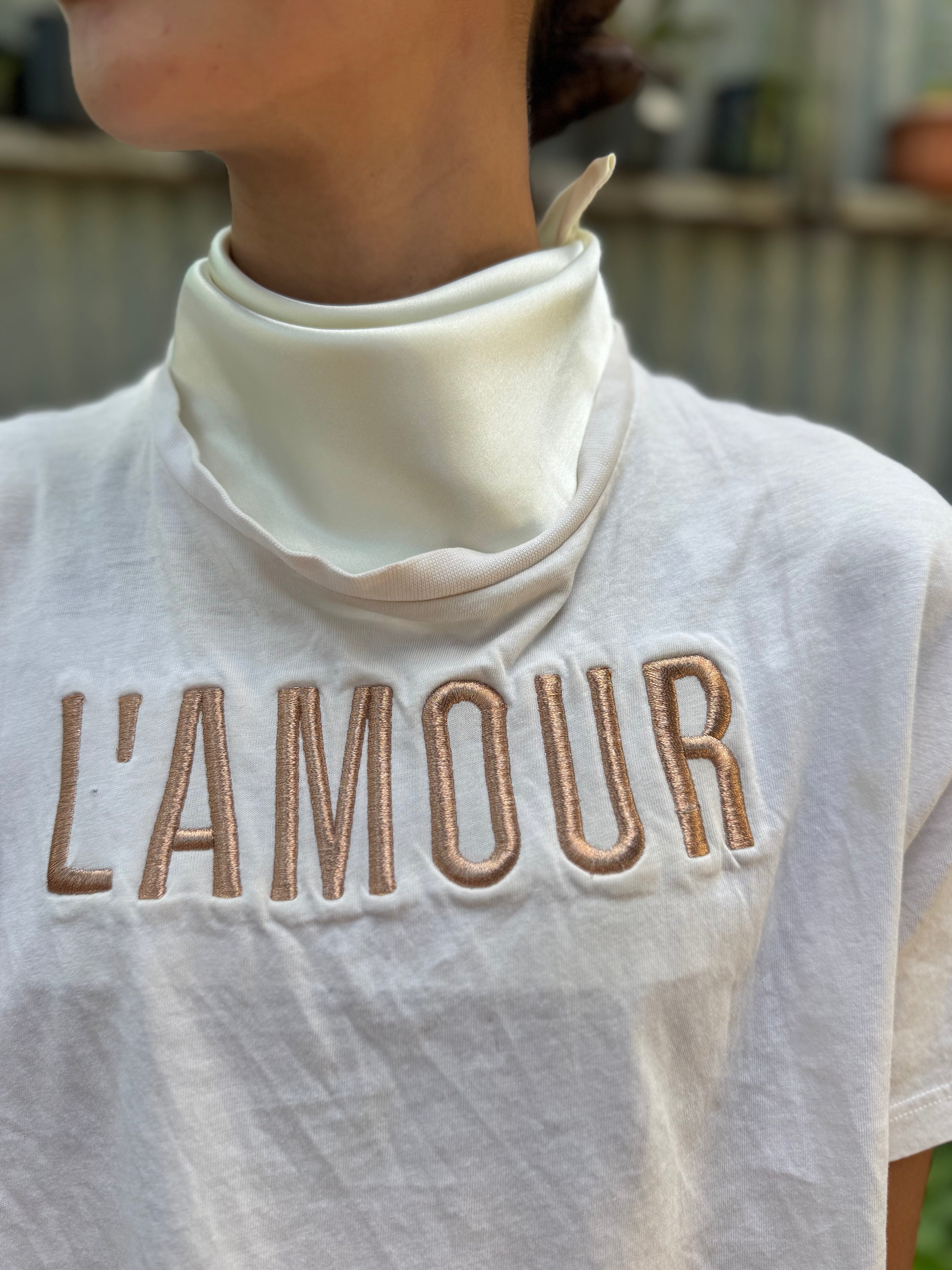 Cream Satin Neck Scarves