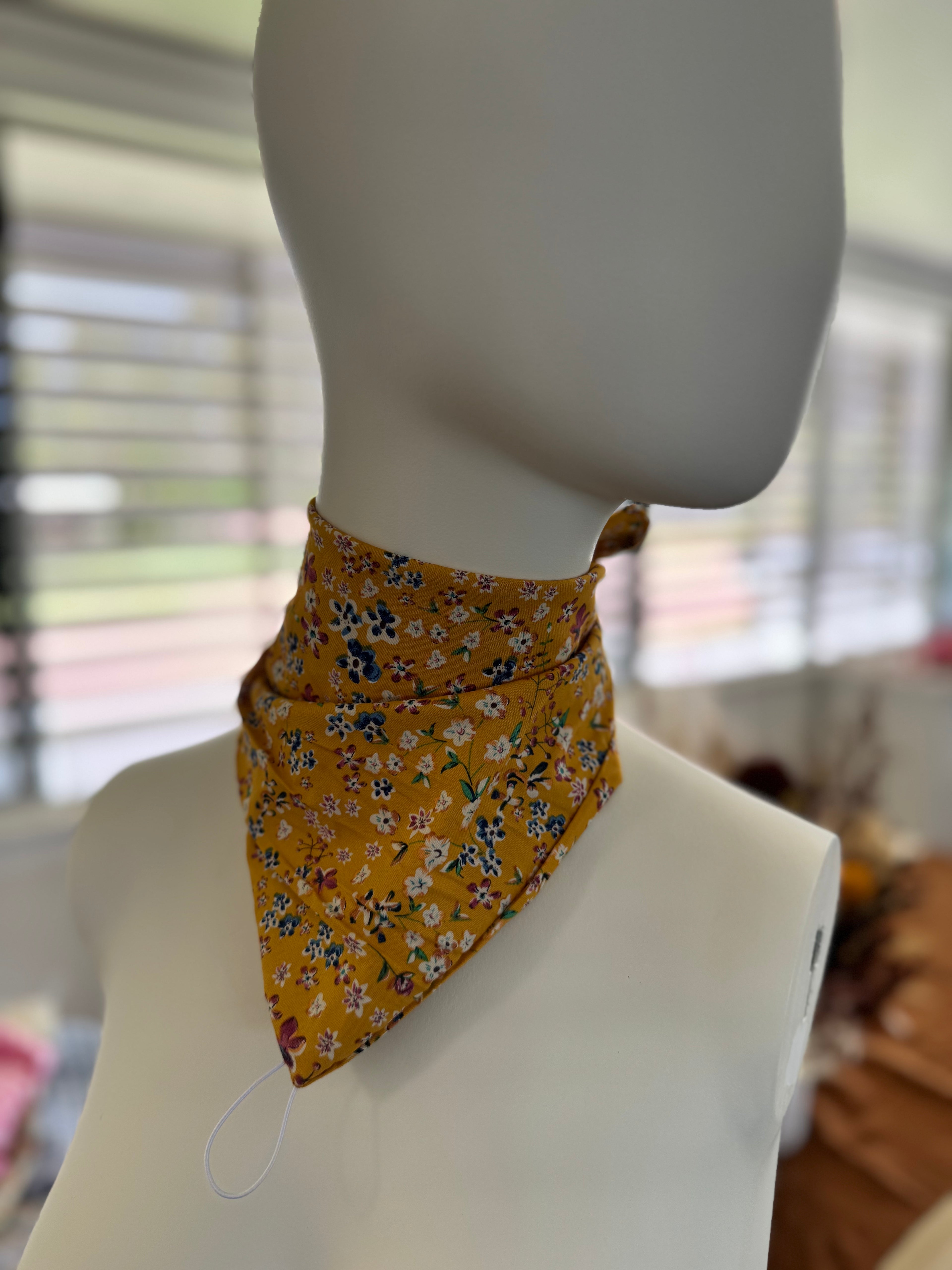 Floral Mustard Neck Scarves