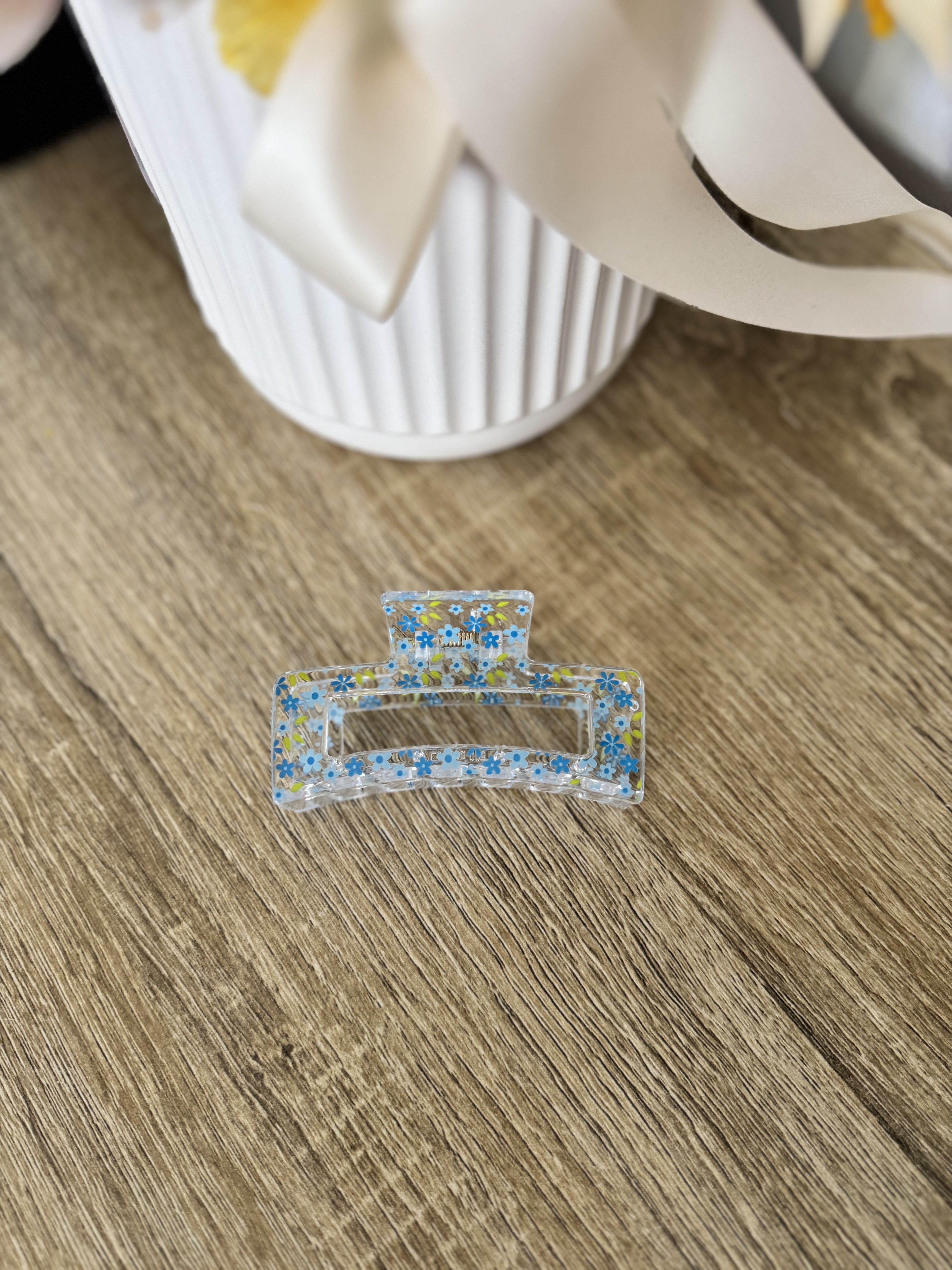 Blue Flower Claw-Clip