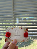 Large Red flower earring