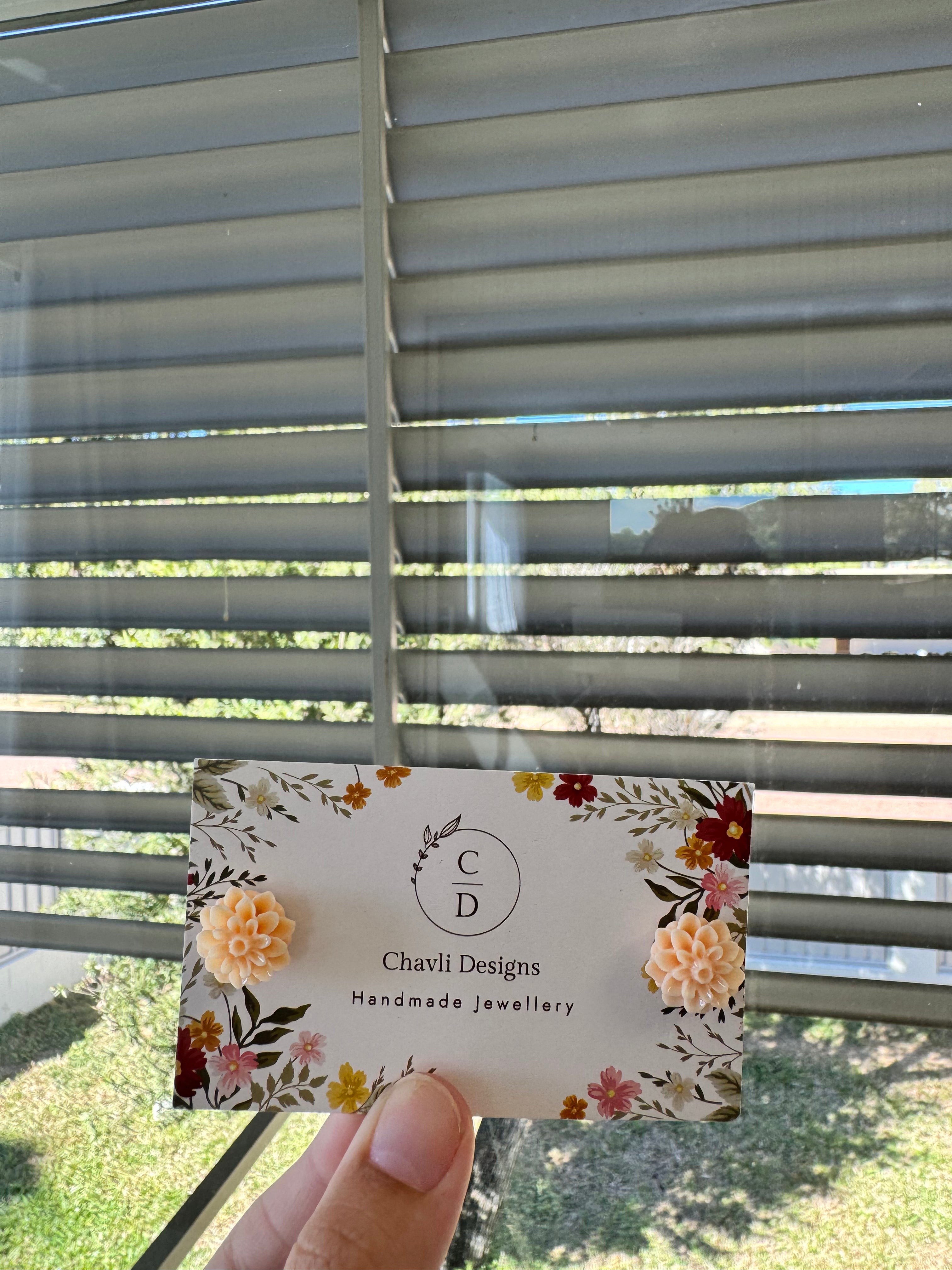 Coral Flower Earrings