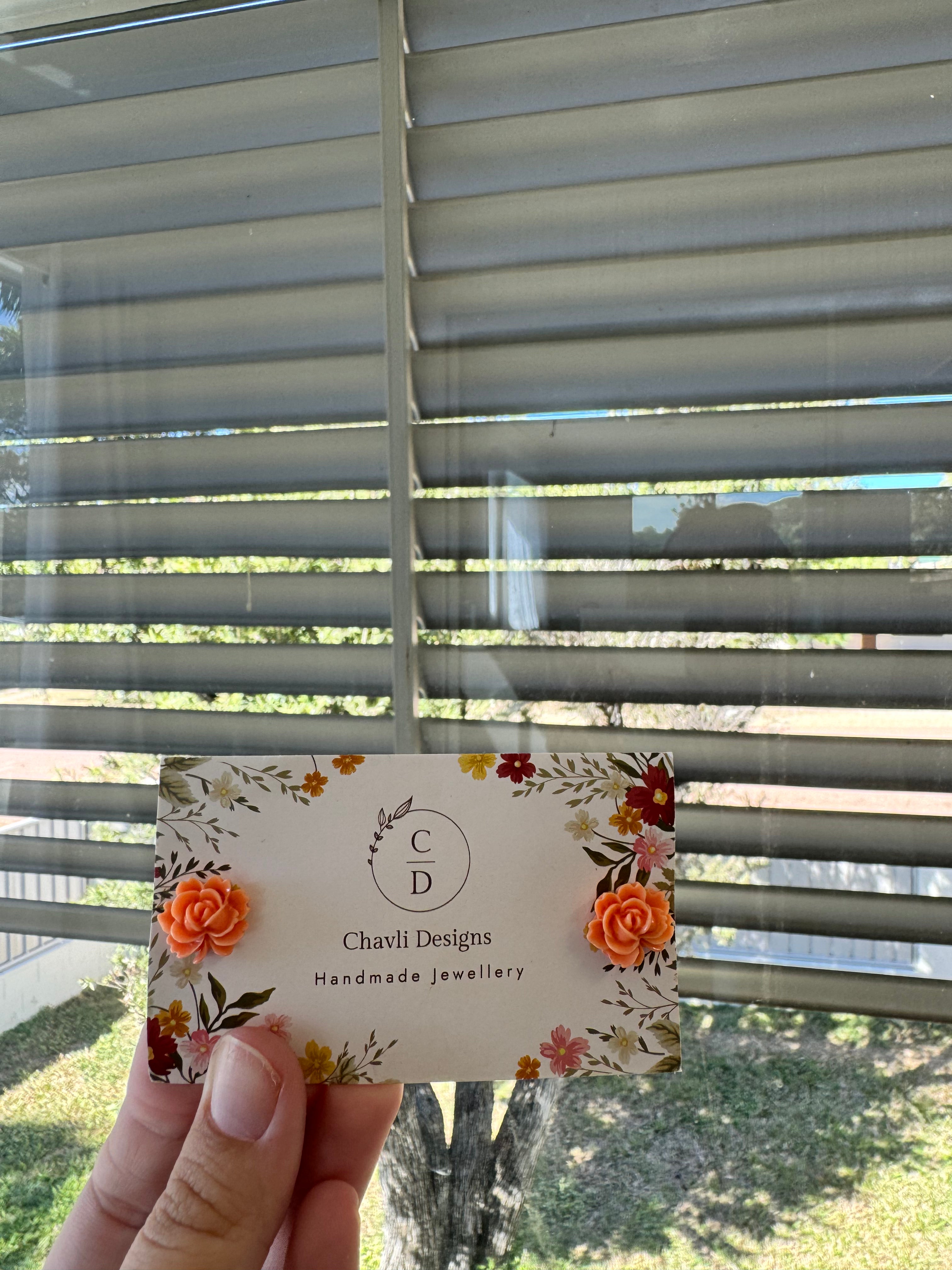 Dainty Flower Orange Earring