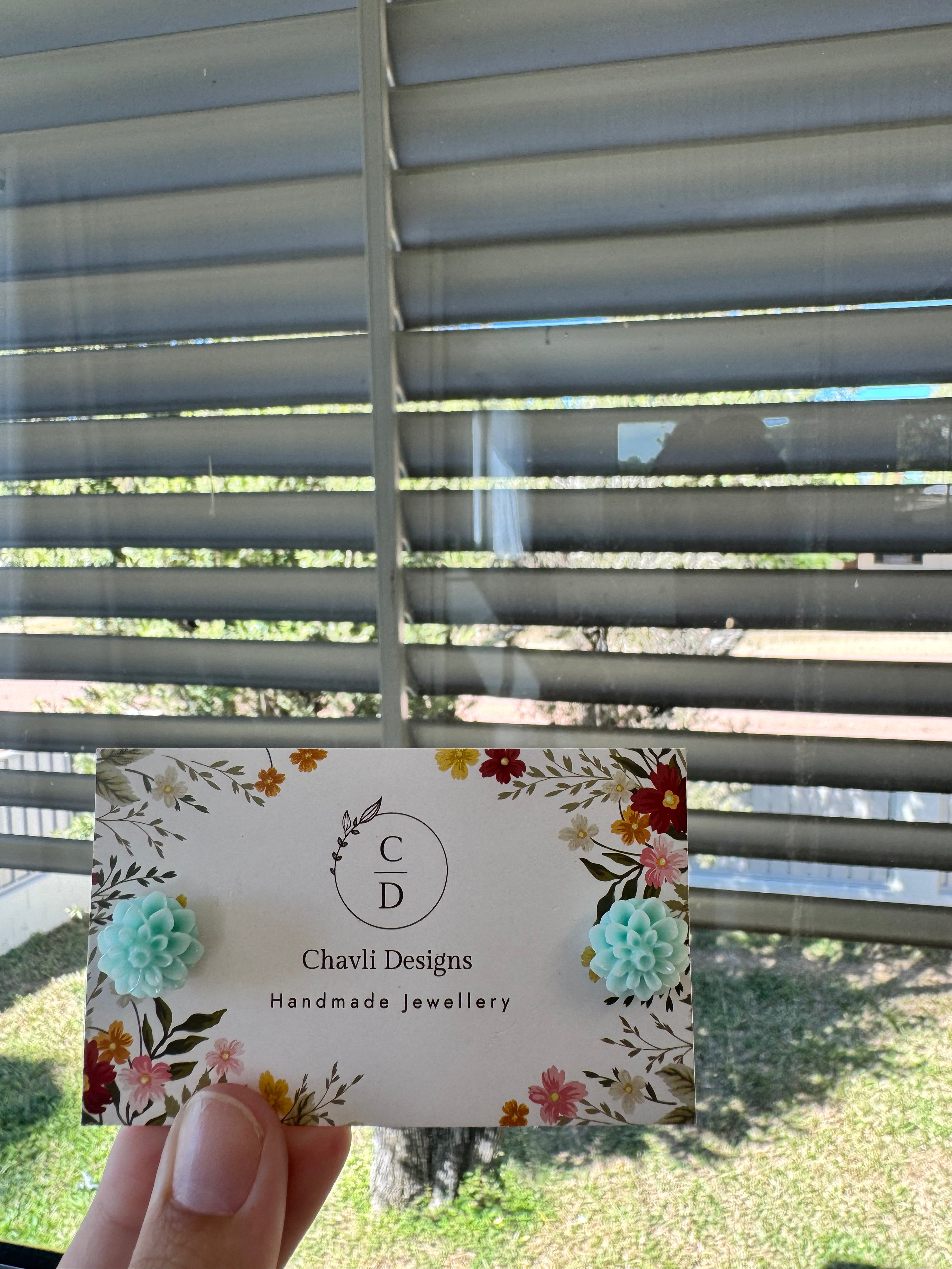 Light Blue Flower Earring