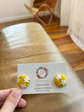 Fabric Big Yellow Flower Earring