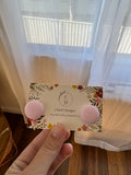 Baby Pink Fabric Earrings