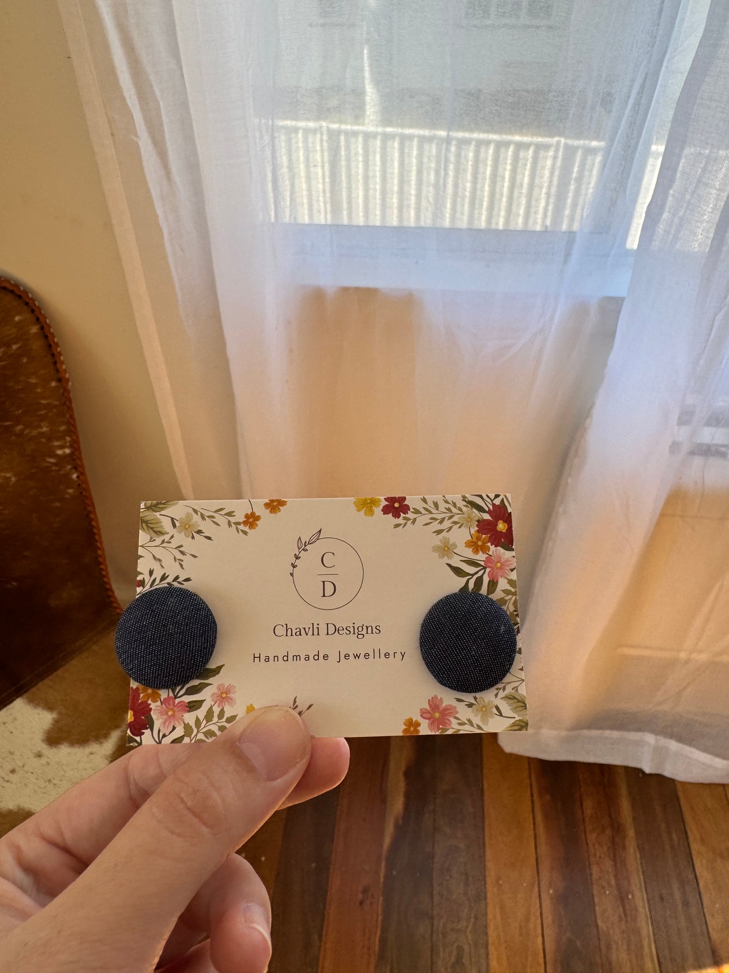 Denim Earrings