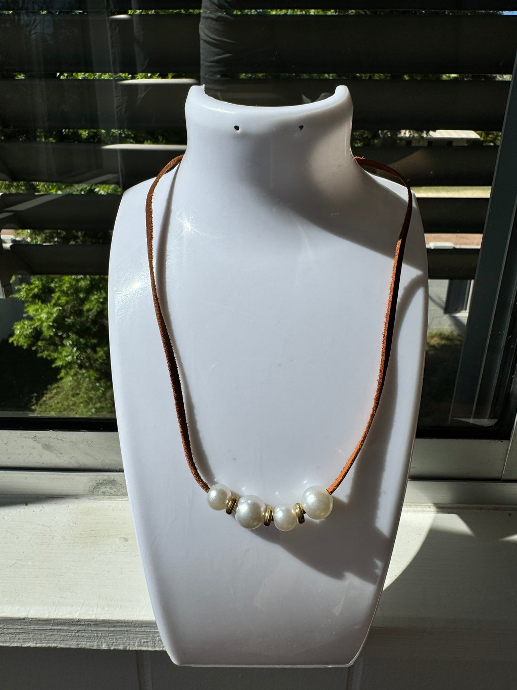Brown Pearl Choker Necklace