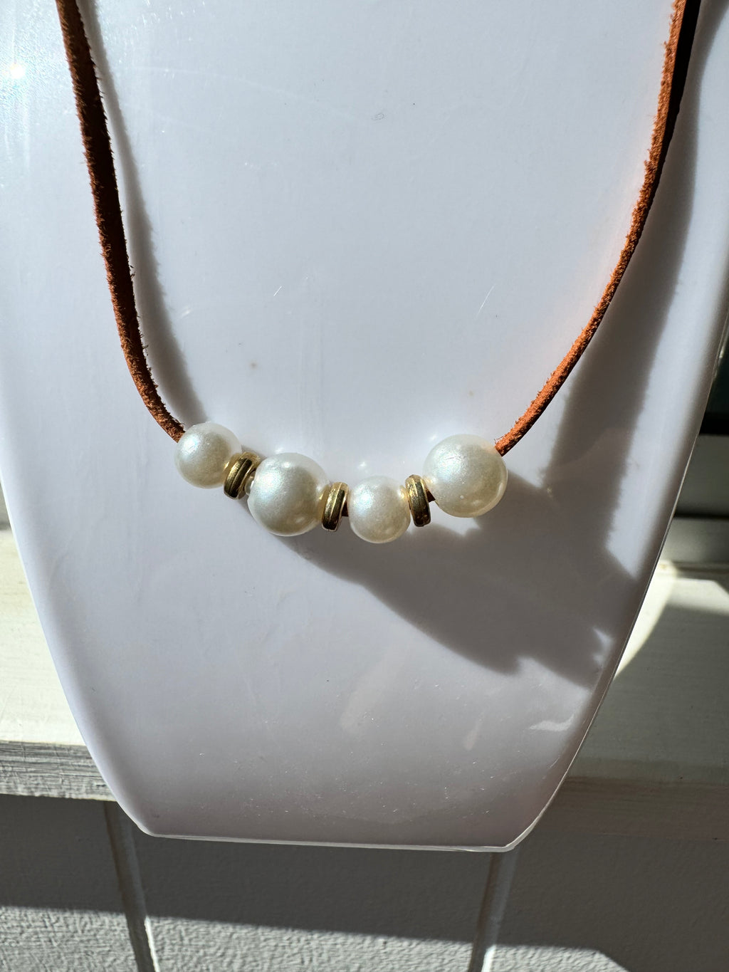Brown Pearl Choker Necklace
