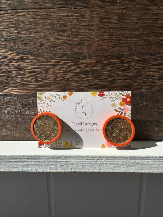 Gold Wood Earrings