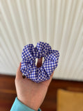 Purple Checkered Scrunchie