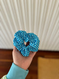 Light Blue Checkered Scrunchie