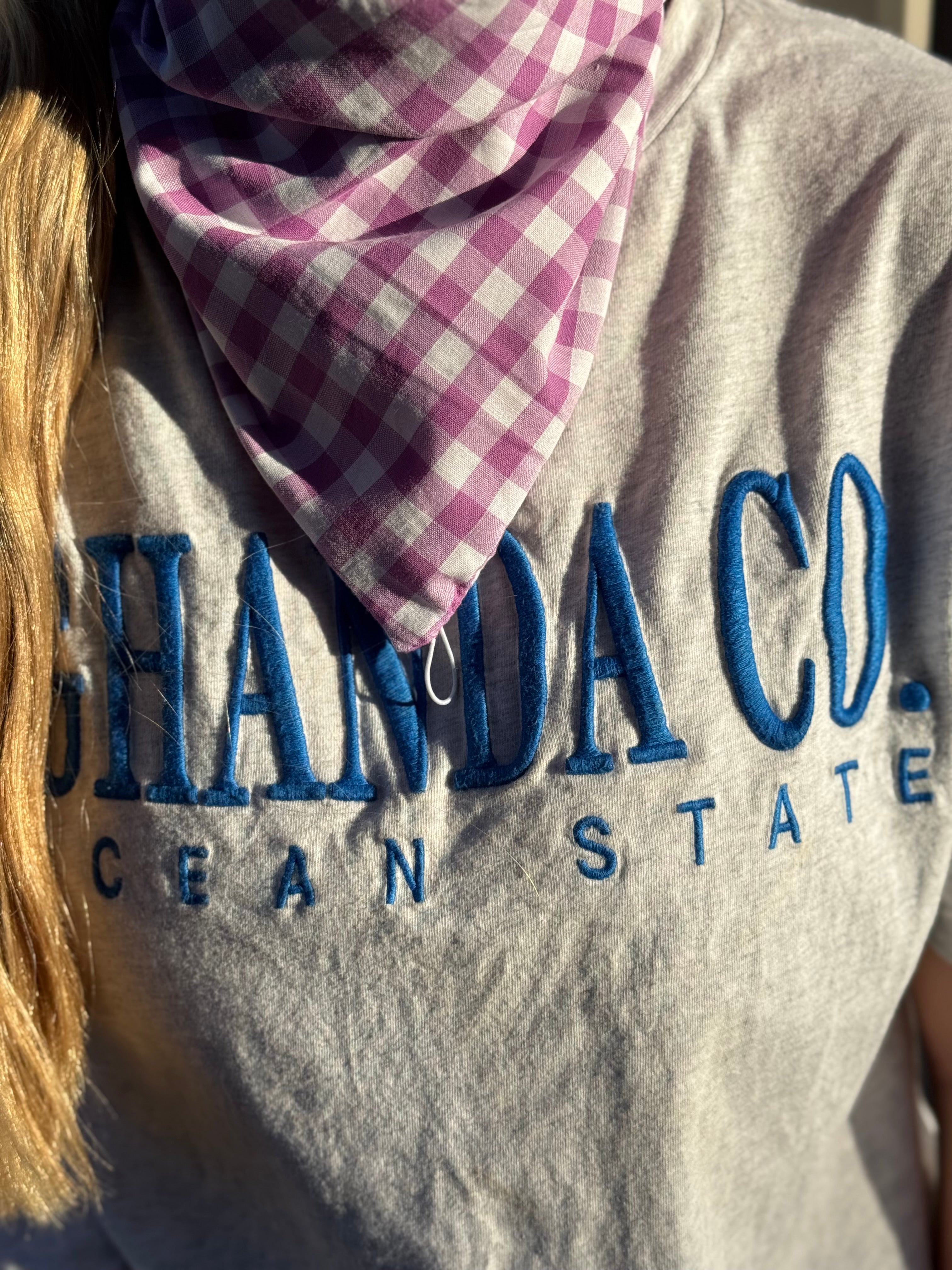 Purple Check Neck Scarves