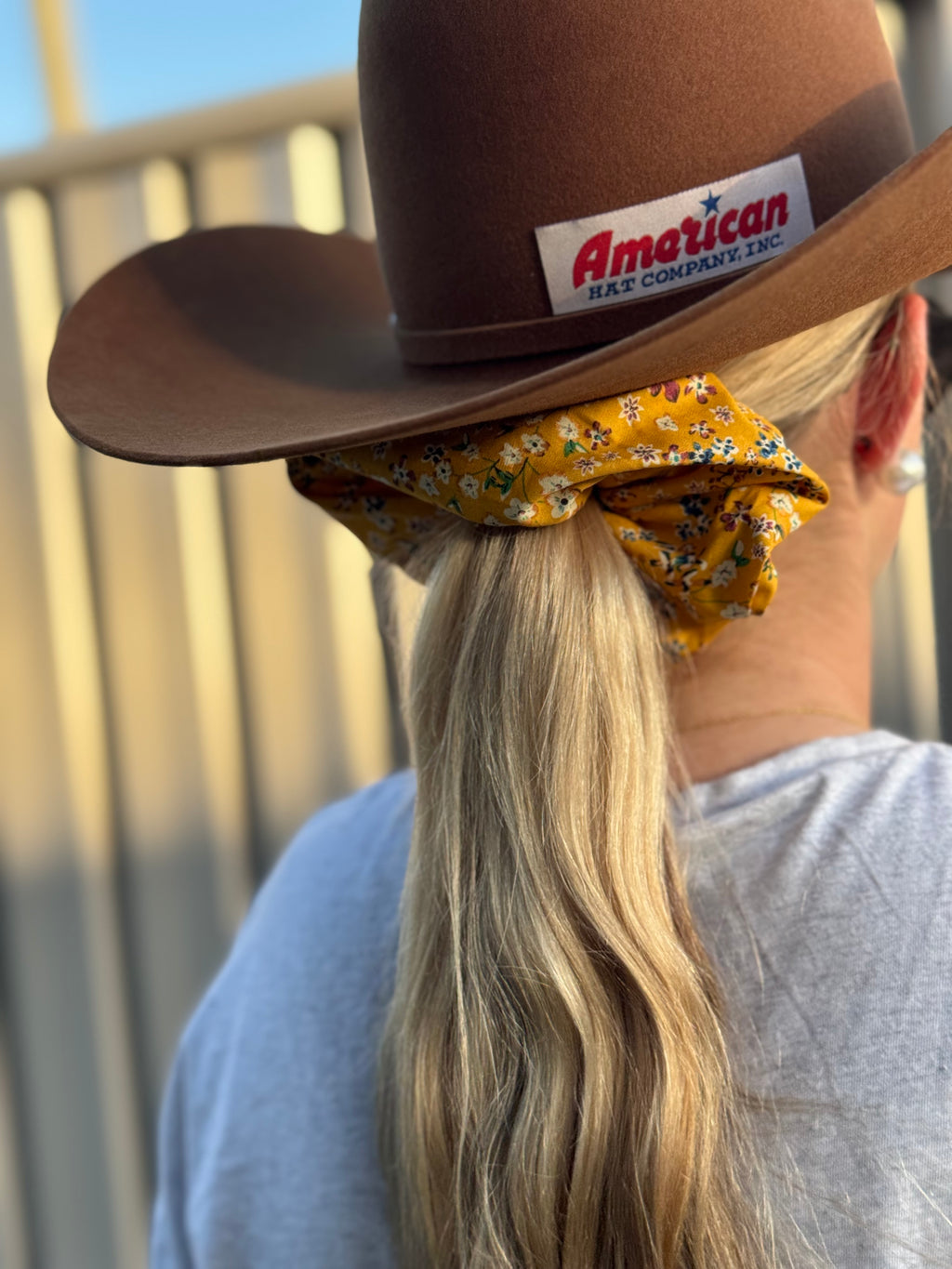 Floral Mustard Scrunchie