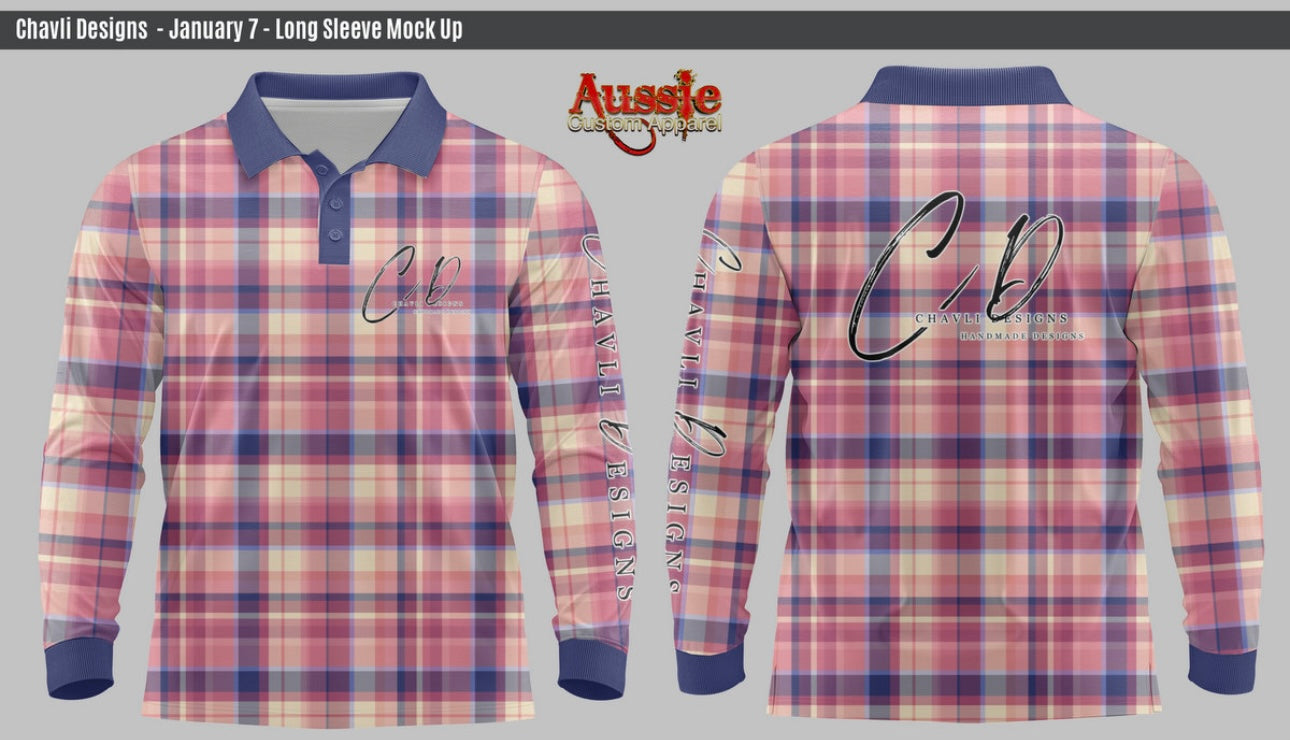 Fishing Shirts : Purple & Orange Check