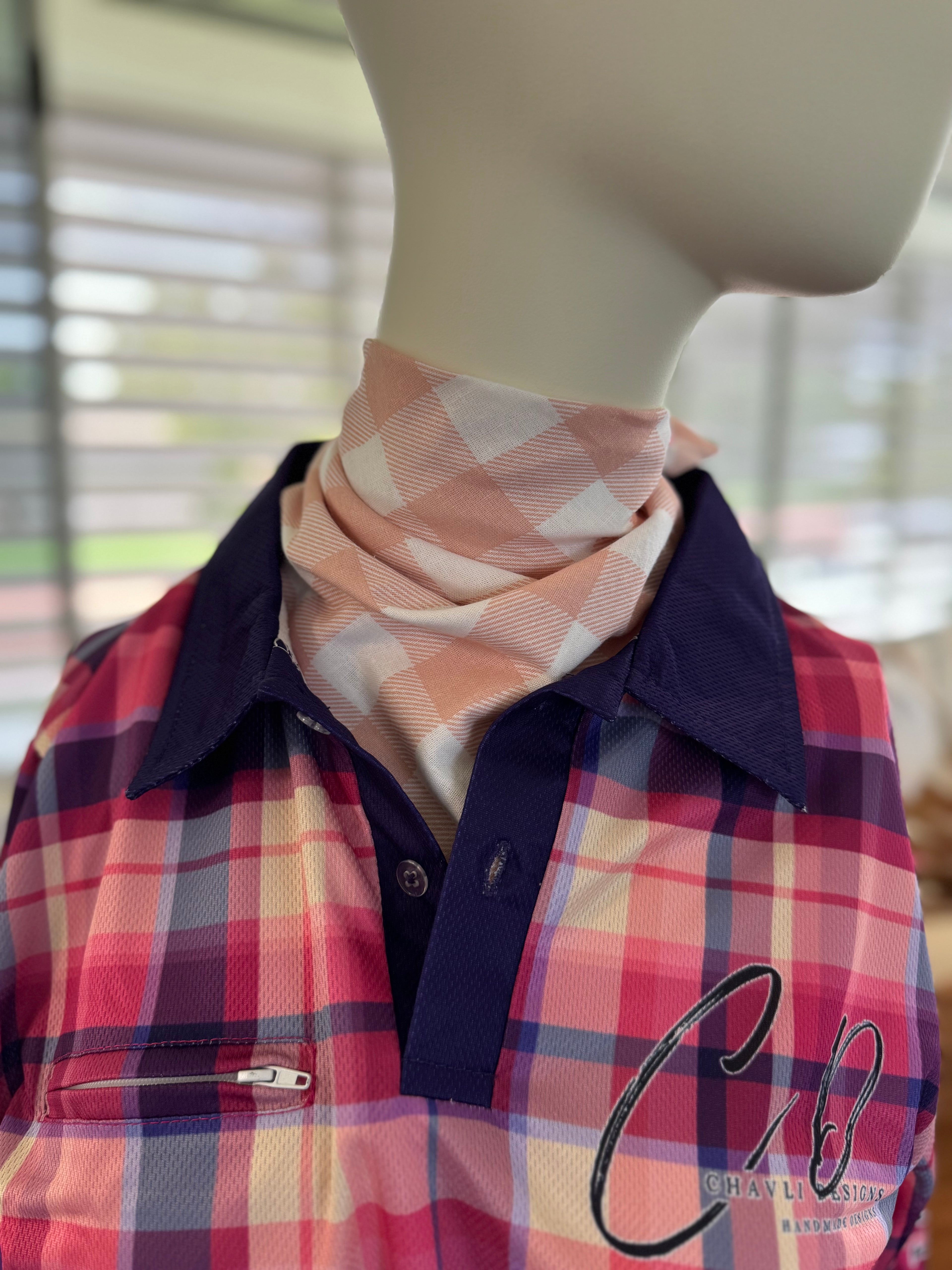 Winter Neck Scarves : Large Pink Check