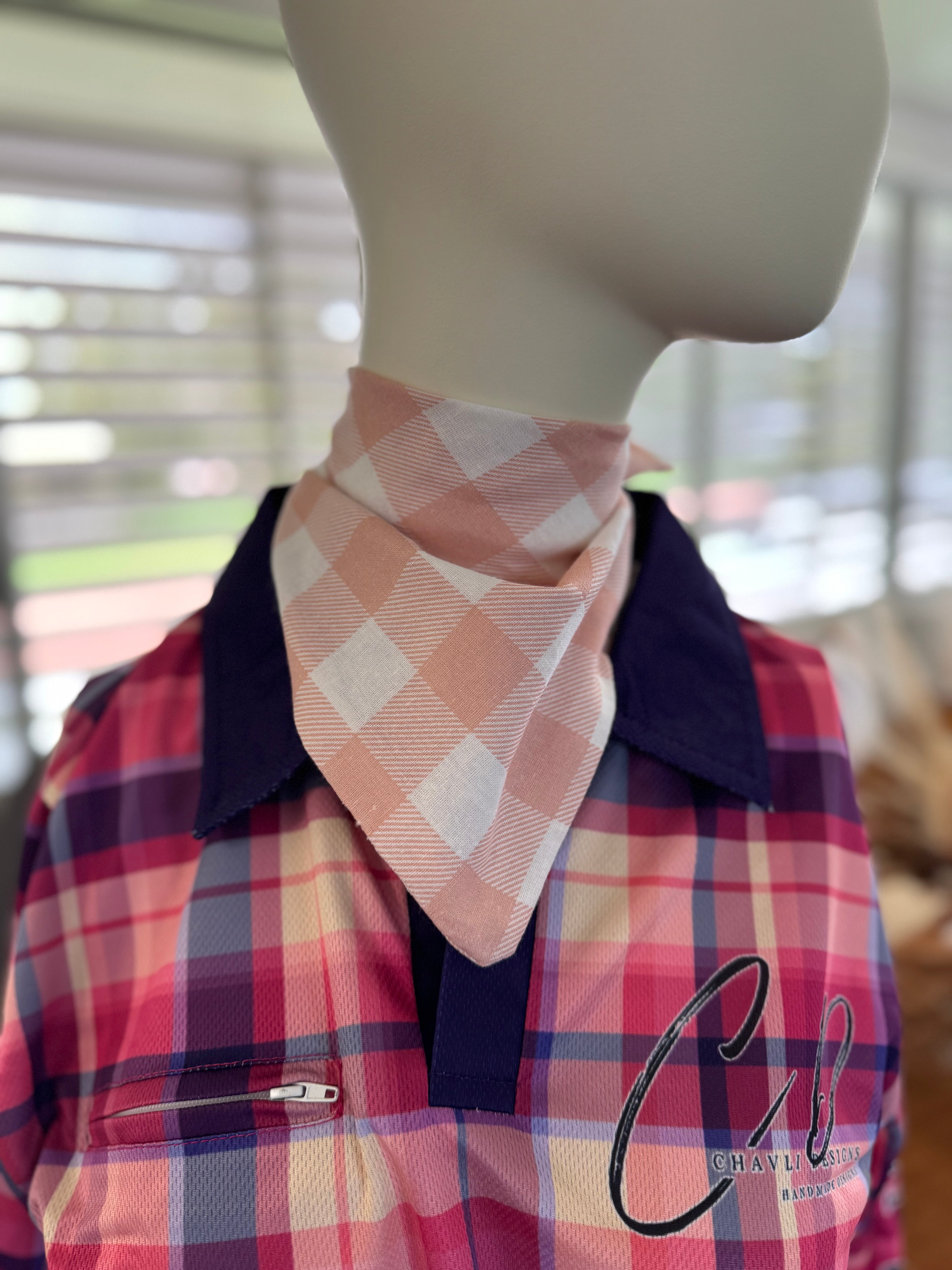 Winter Neck Scarves : Large Pink Check