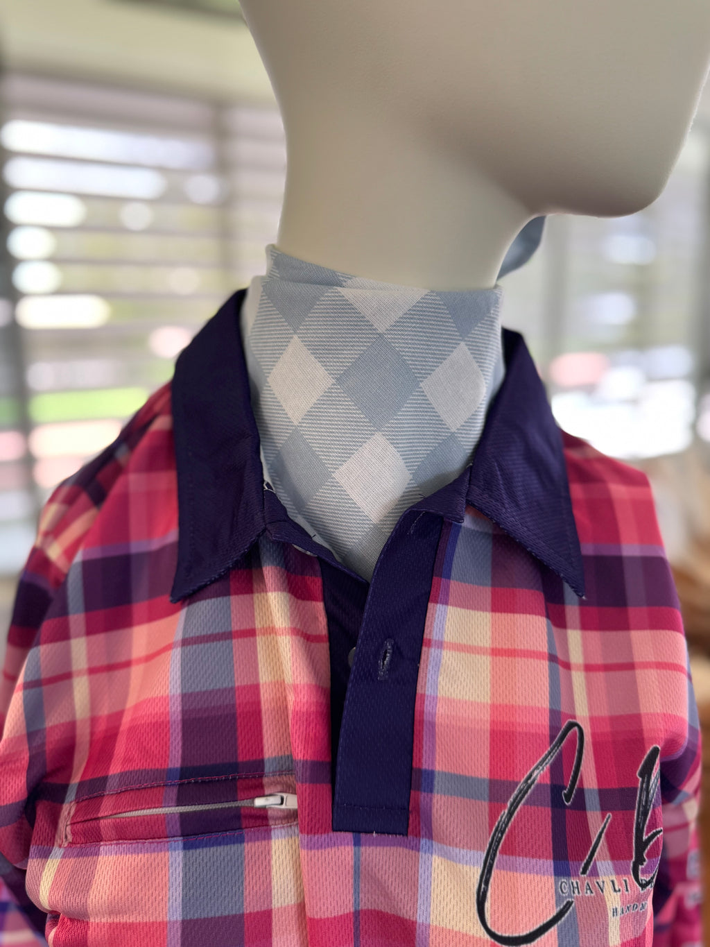 Winter neck Scarves : Large Blue Check