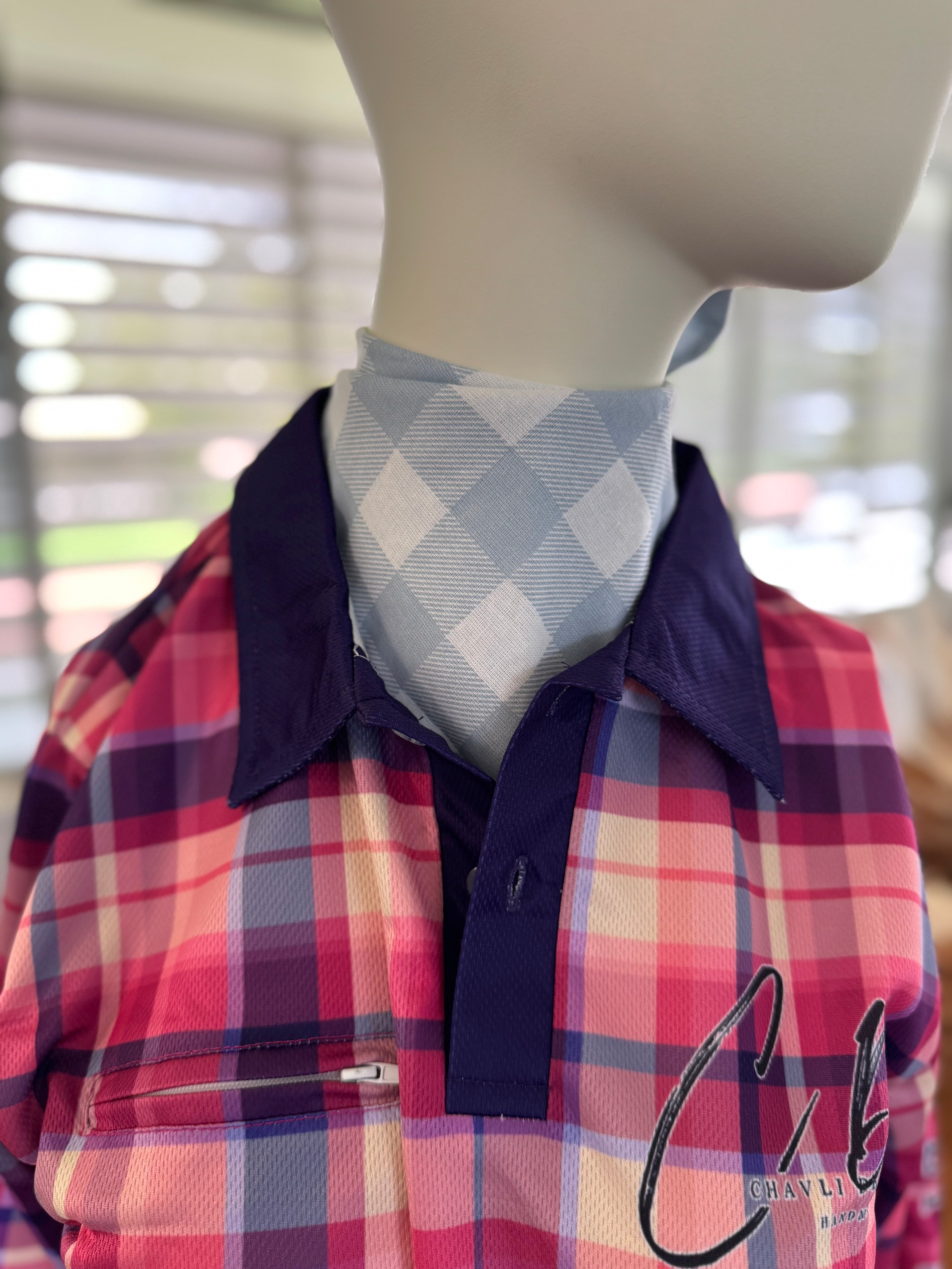 Winter neck Scarves : Large Blue Check