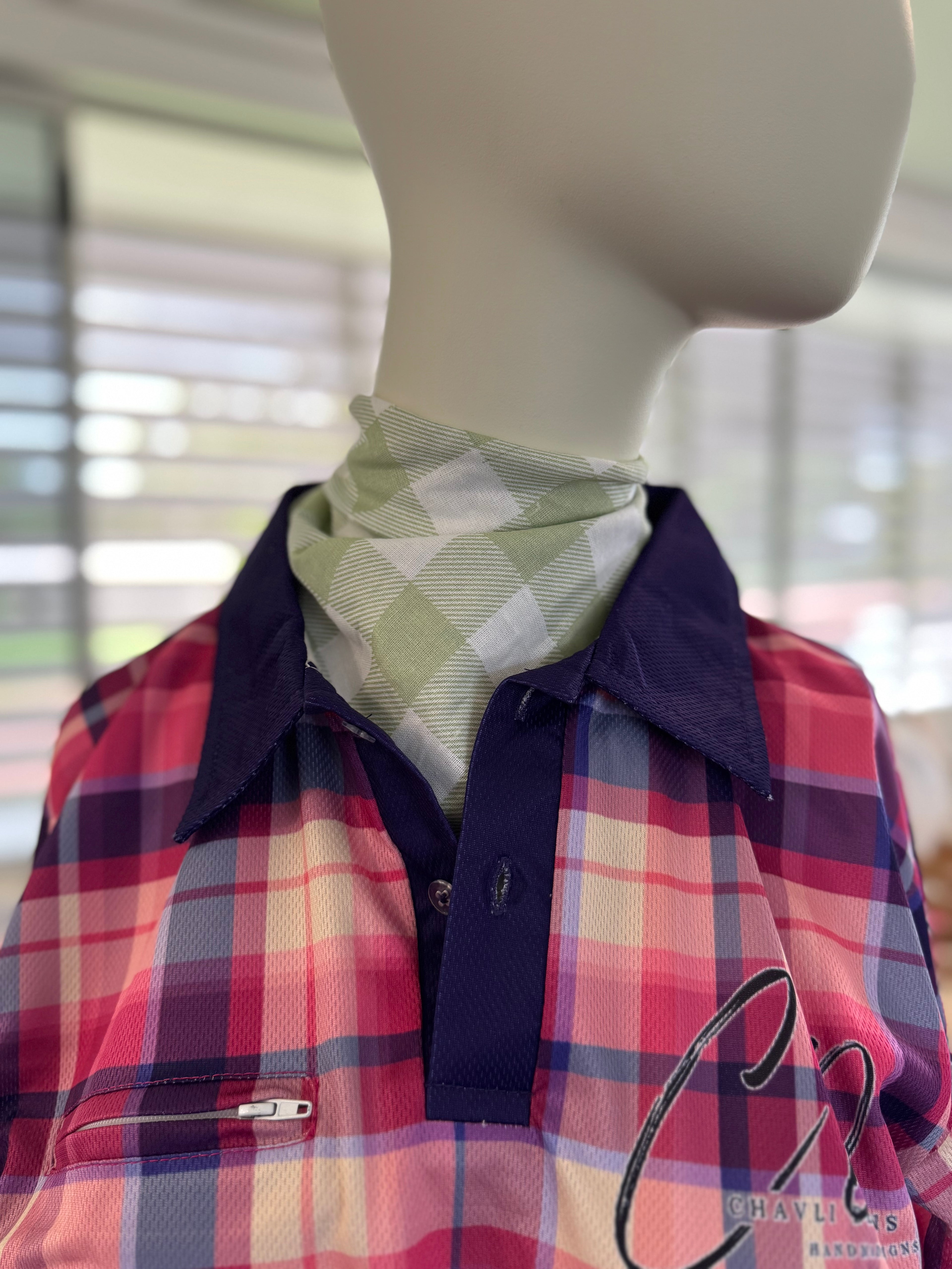 Winter Neck Scarves : Large Green Check