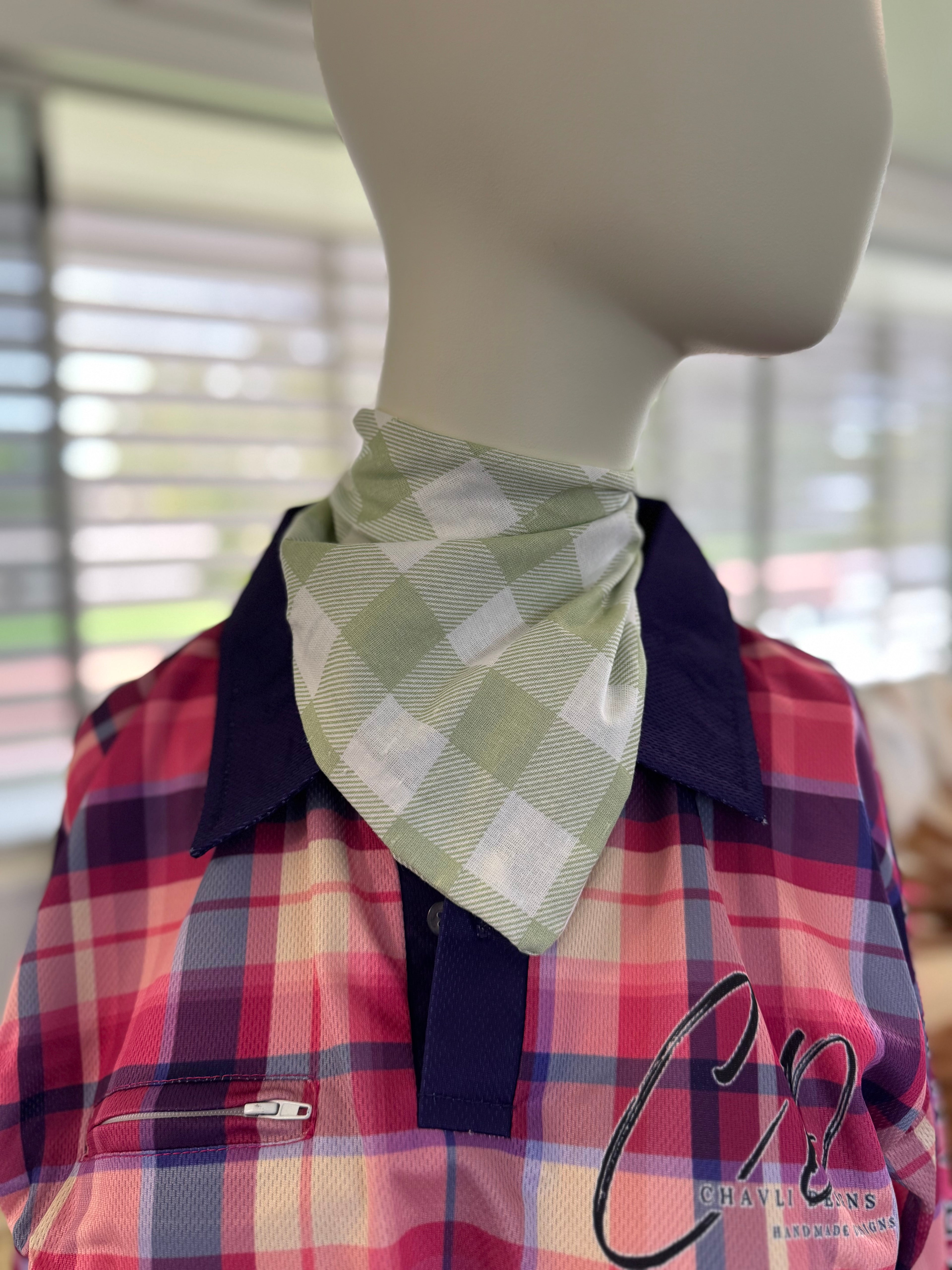 Winter Neck Scarves : Large Green Check
