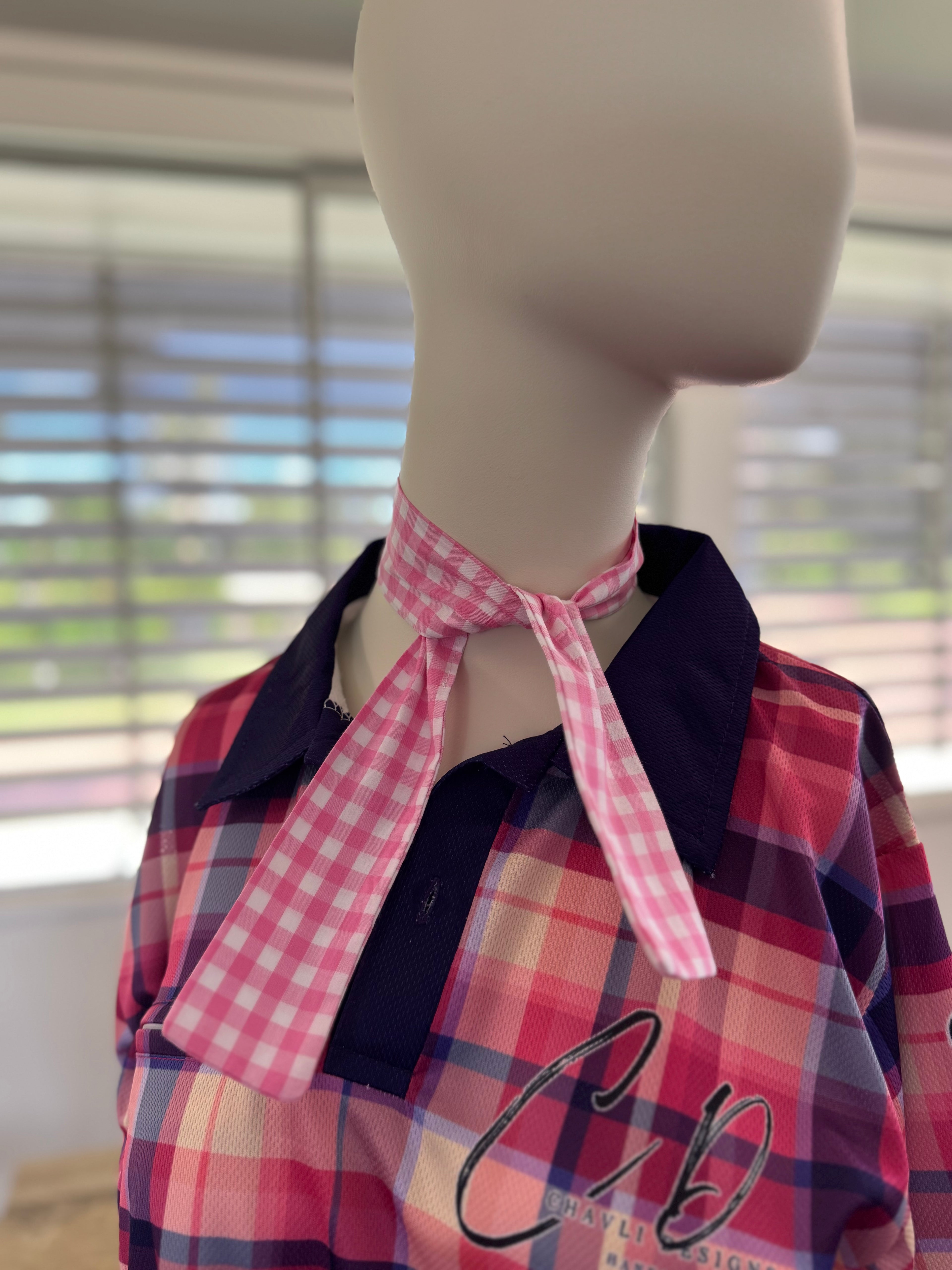 Baby Pink Check Neck Tie