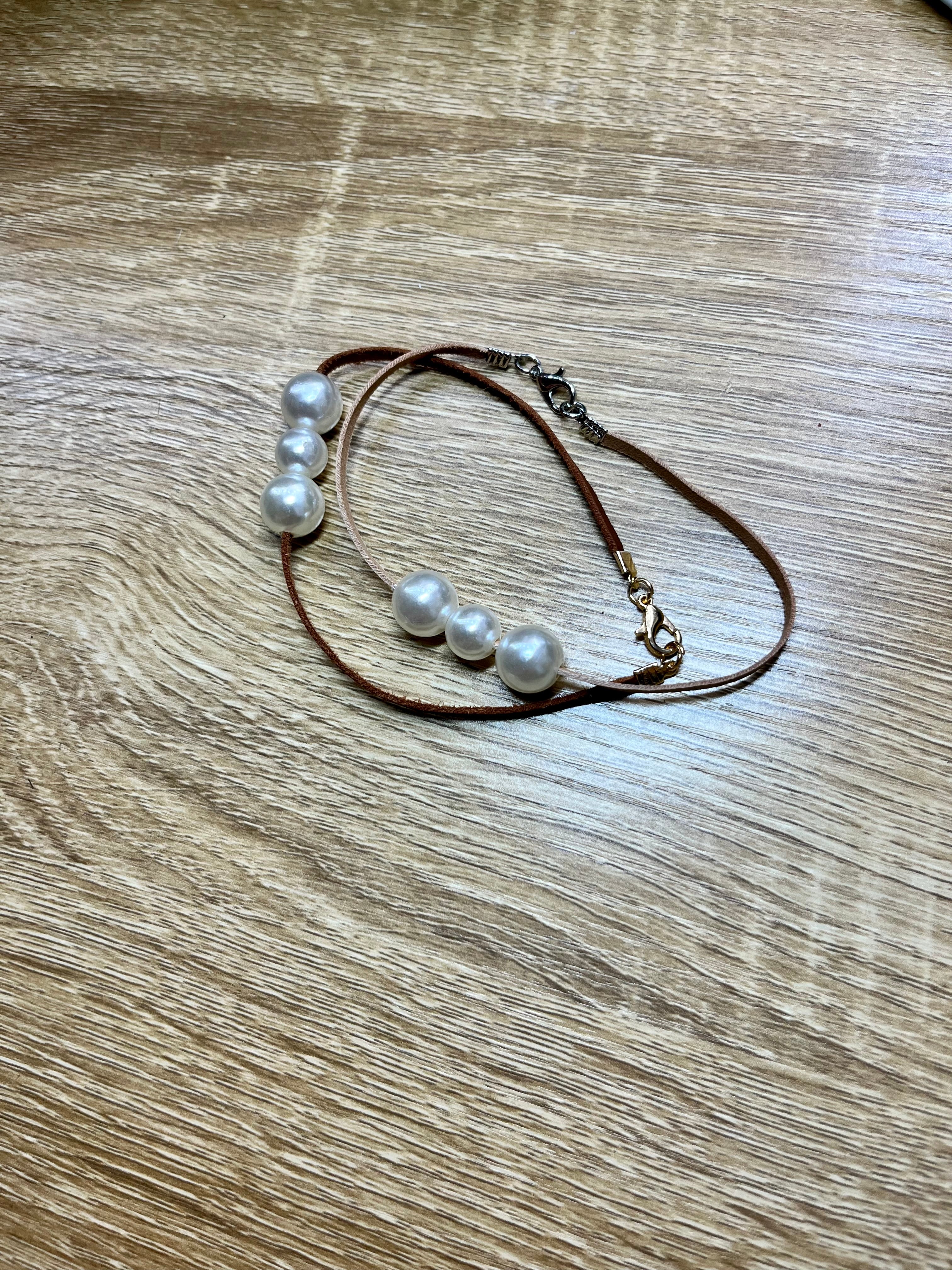 Leather Pearl Bracelets