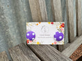 Fabric Purple Large Spot Earring