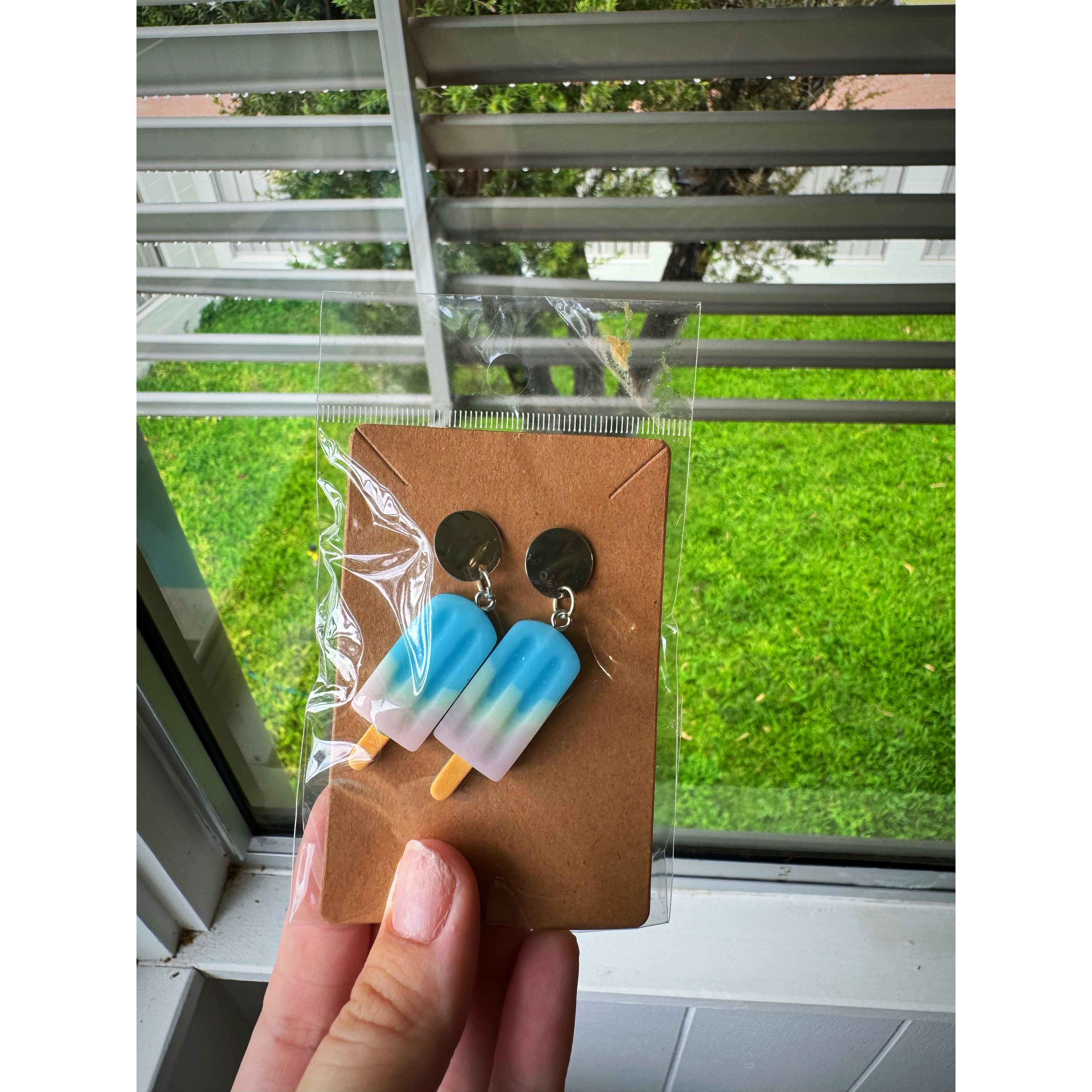 Silver with Blue,Yellow and Purple Icy Pole