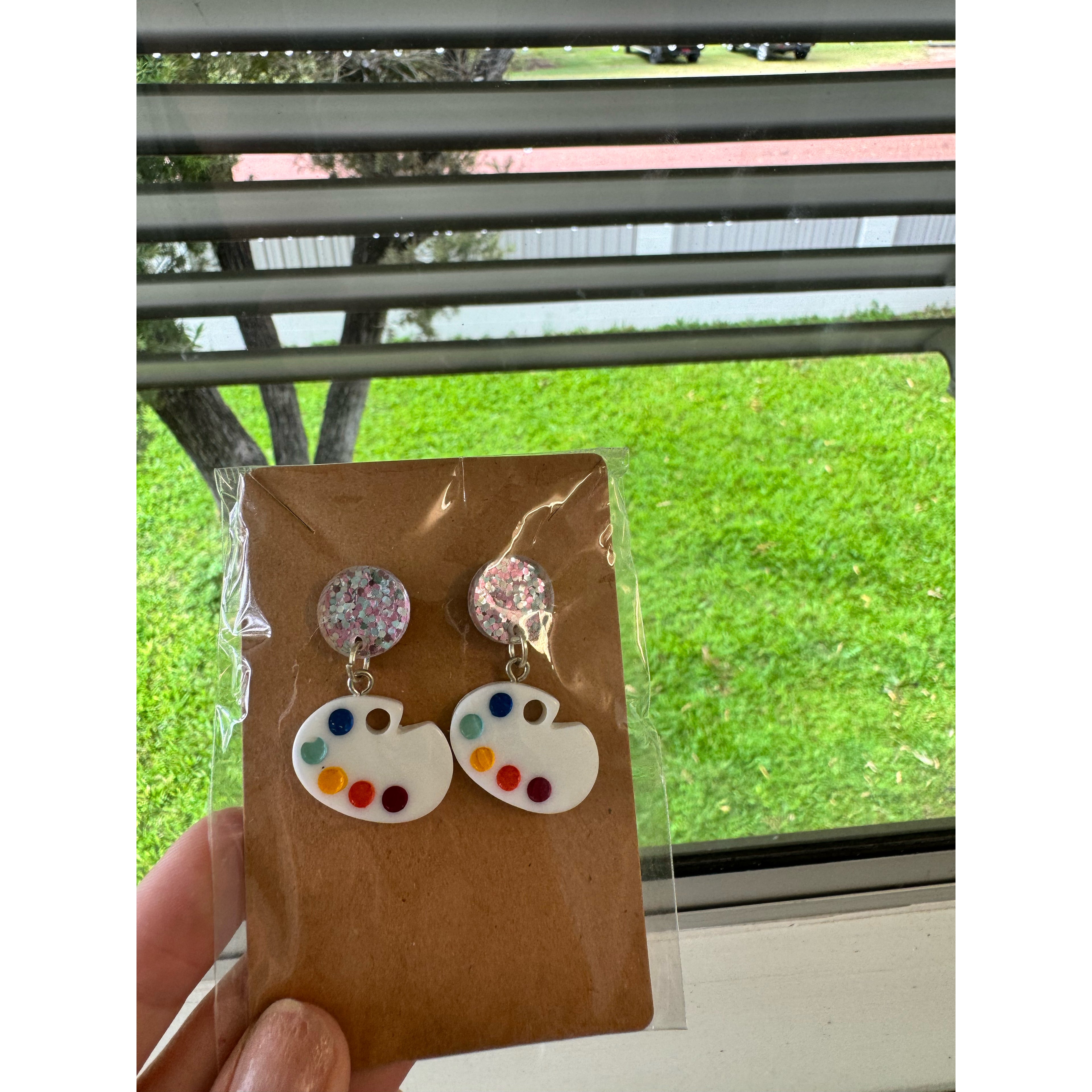 Silver with Paint Dangle