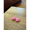 Fabric Red Check Earring