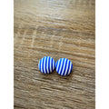 Fabric Blue Stripe Earring
