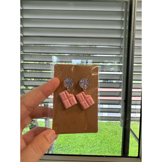Pink Milk Chocolate with Glitter Dangle