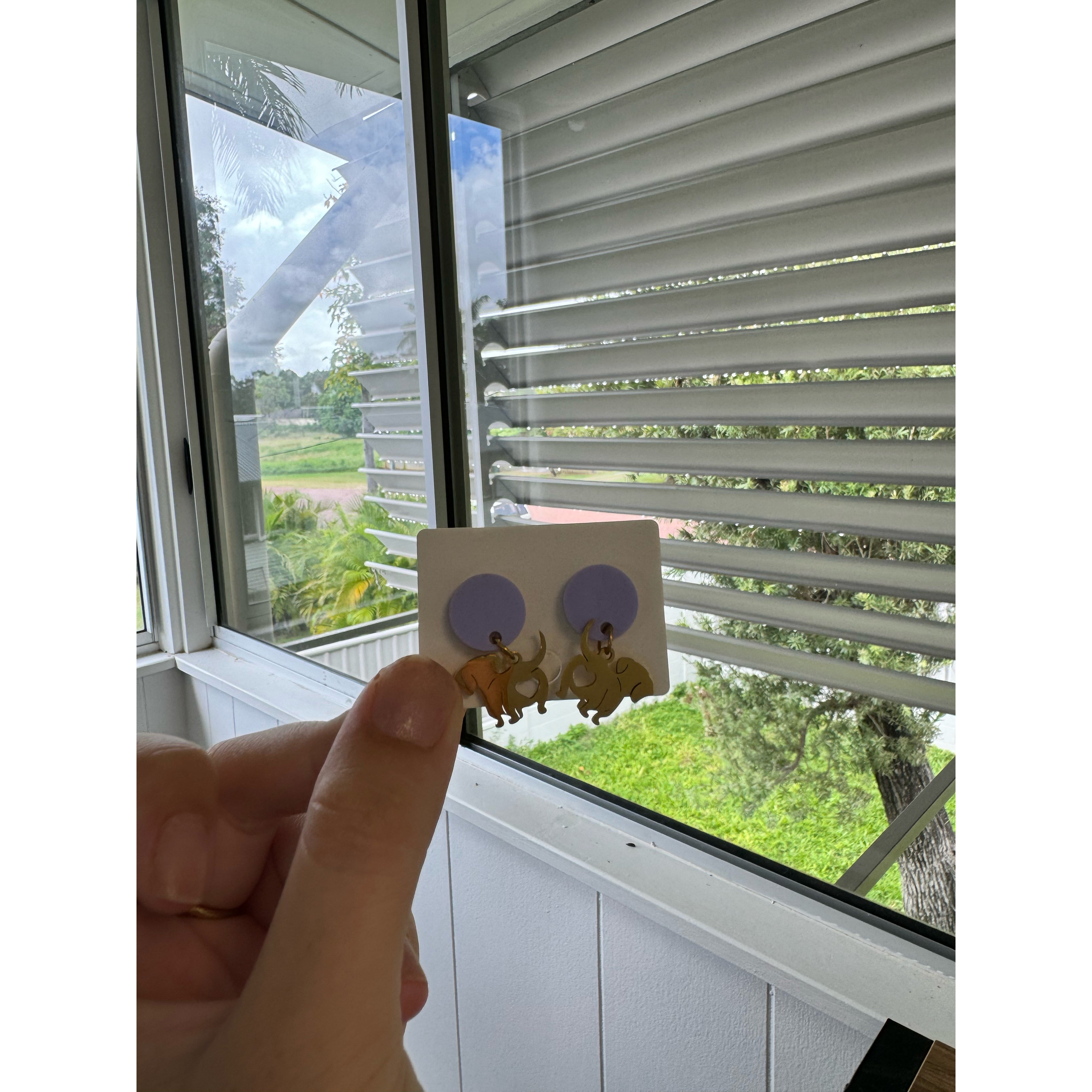 Purple and Gold Dachund Dangle