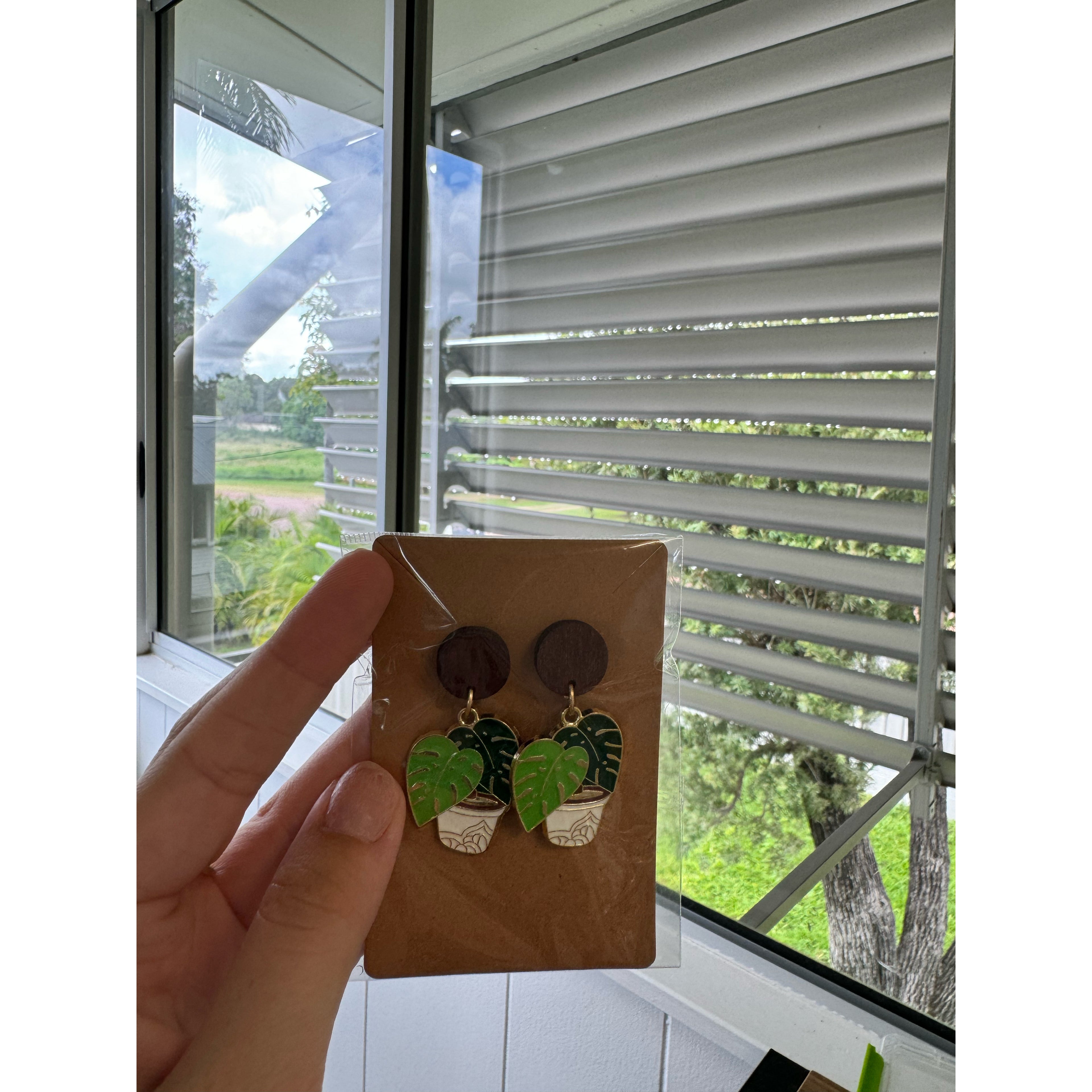 Wood with Plant Dangle